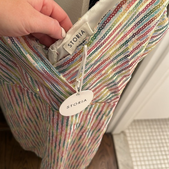 Storia Sequin Mini Dress – Size L – New With Tags – Multicolor Sparkle - Picture 4 of 10